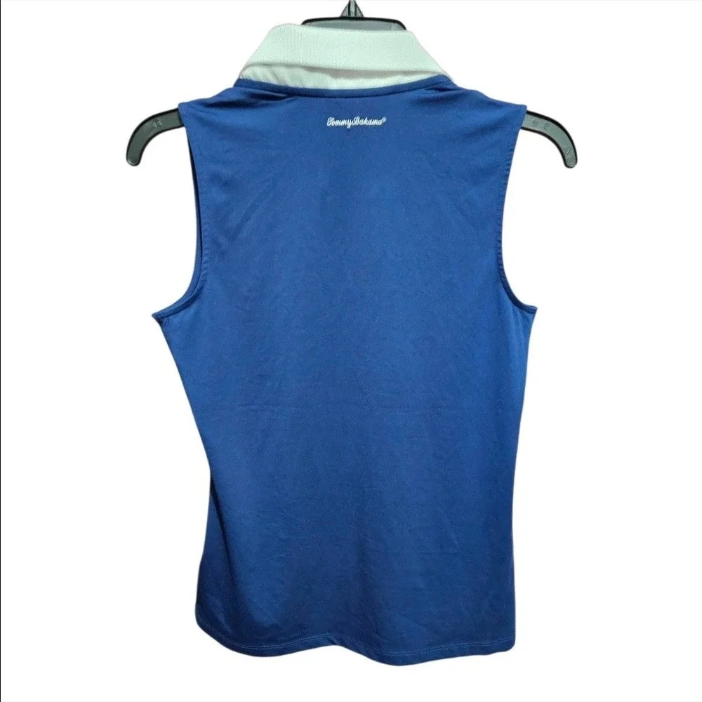 Tommy Bahama‎ Racquet & Paddle Womens Blue Sleeveless Golf Polo Shirt Size Small - Picture 4 of 8